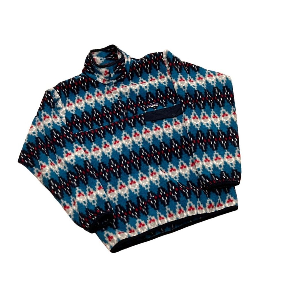 Patagonia Synchilla Snap-T Pullover Fleece Forest Carpet: Deep Sea Blue Men's XS - Picture 3 of 8